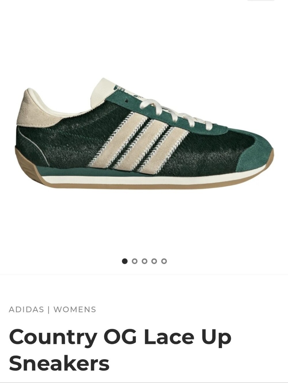 adidas Women’s Green Country OG Lace Up Sneaker